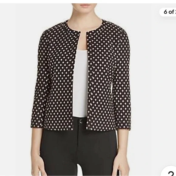 NWT Kate Spade diamond jacquard black open jacket - Picture 1 of 12